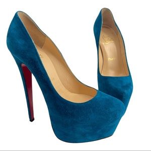 Christian Louboutin Blue Suede Heels